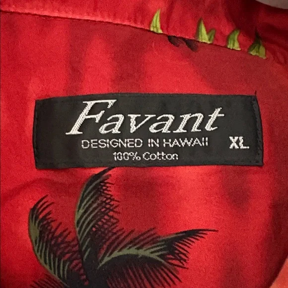 Red Hawaiian Shirt with Floral Print - size XL - Picture 3 of 3